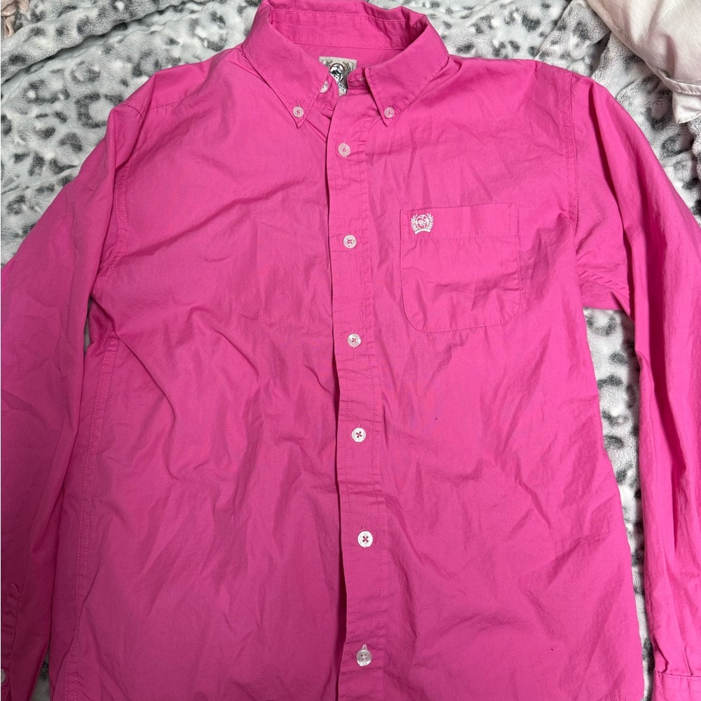 Kids Pink Button-Down Shirt